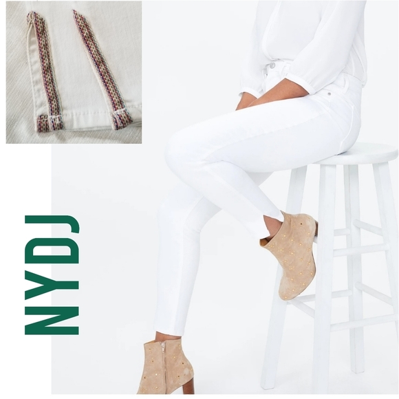 NYDJ Denim - NYDJ White Curves 360 Jeans Embroidered Side Vent